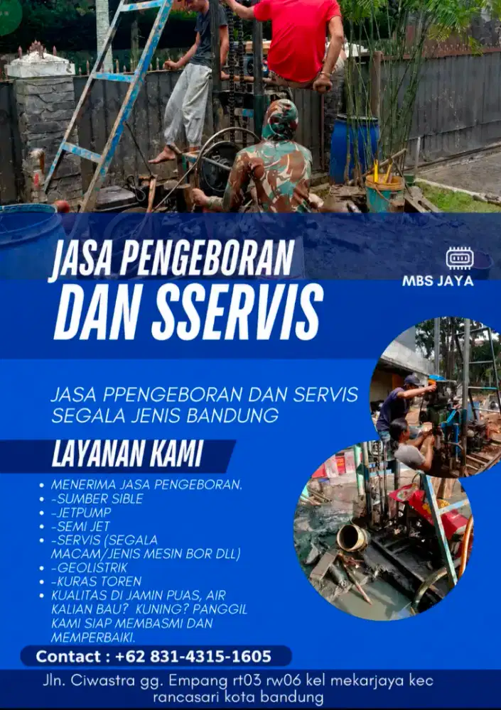 JASA SERVIS DAN PENGEBORAN (Info Lengkap Di Deskripsi)