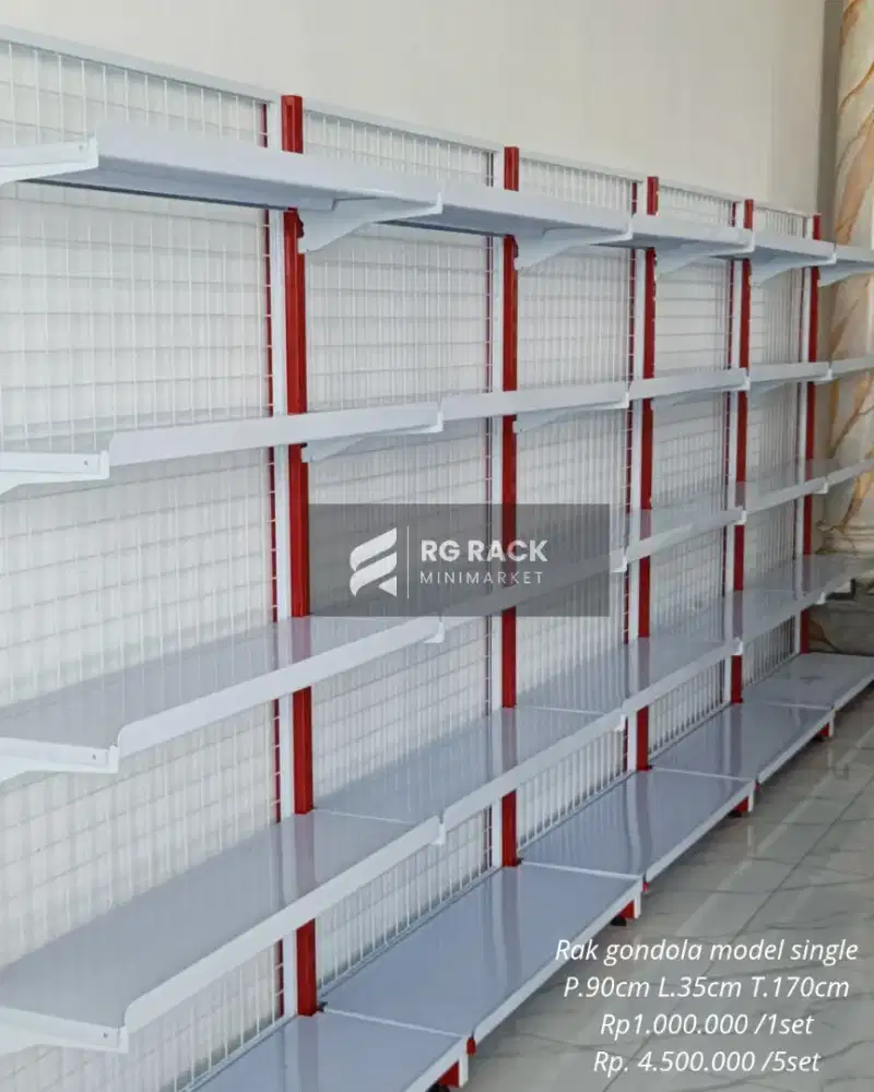 Rak dinding Rak display gondola single satu sisi Rak toko minimarket