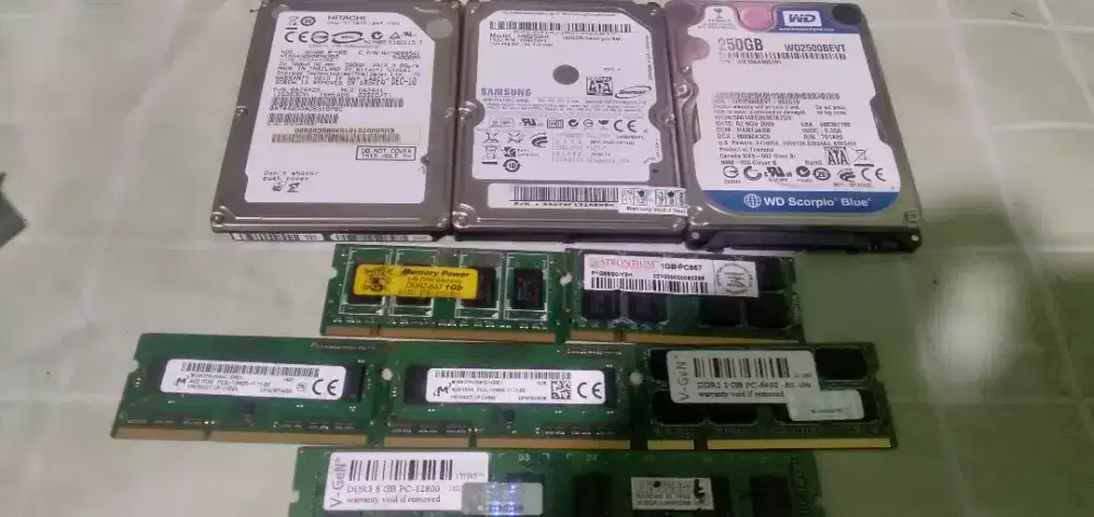 Hardisk laptop, ram laptop & ram PC