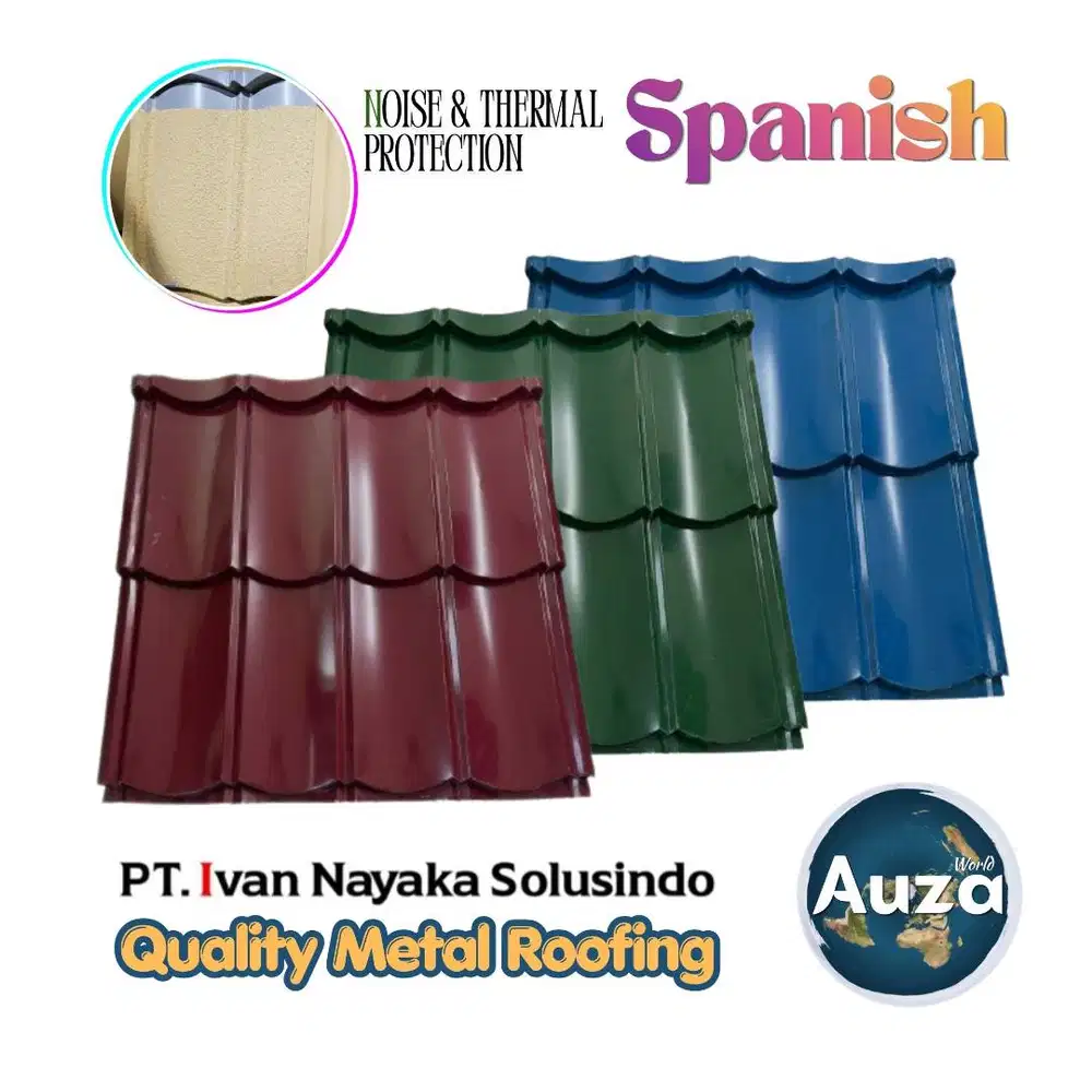 Genteng Metal Spanish Noise-Thermal Protection 2x4 Kedap Suara Penahan