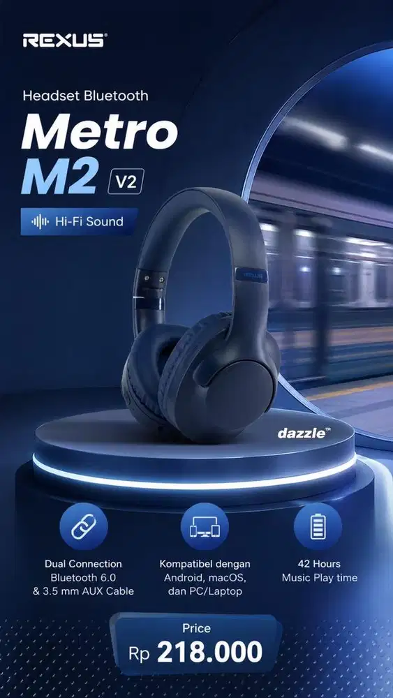 Headset rexus wireles M2 Metro