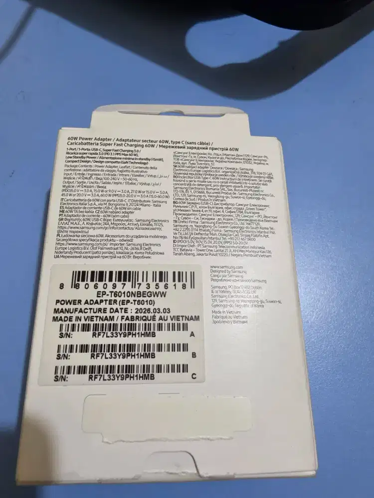 Kepala charger samsung 60watt