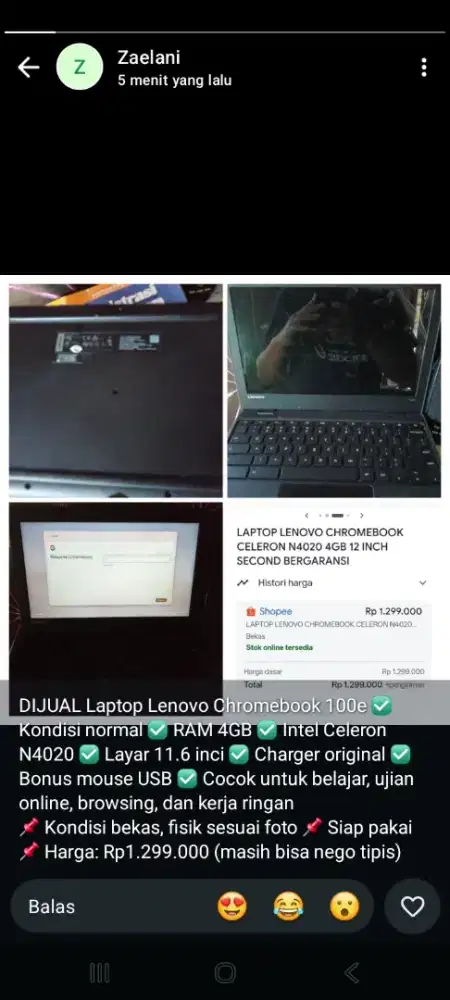Jual notebook kondisi masih bagus