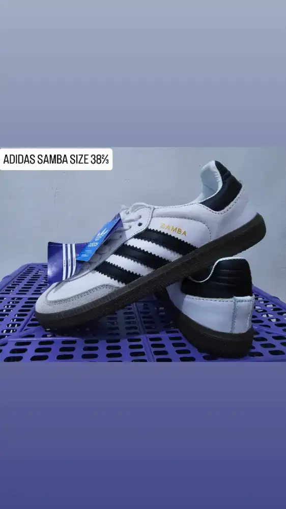Sepatu Sneakers Adidas Samba OG White Black Gum Original - Size 38⅔