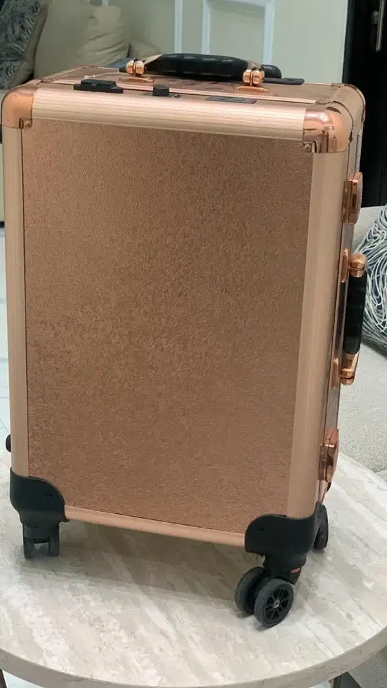 Sonia miller beauty  makeup case messy line rose gold