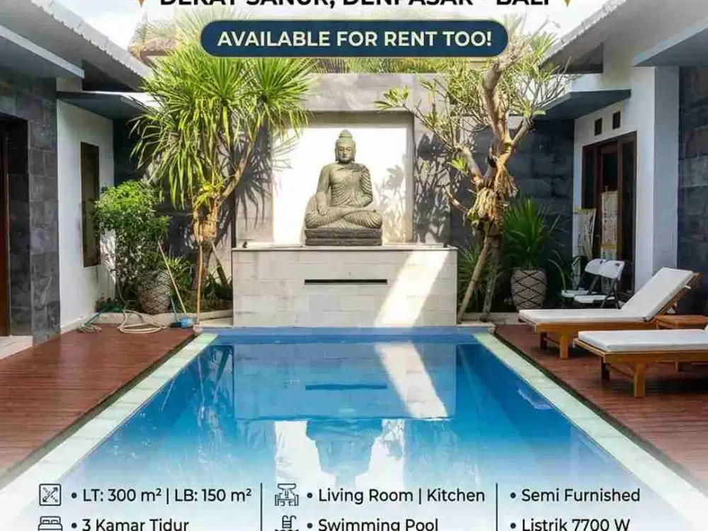 Villa Modern Tropis di Kesiman Dekat Sanur Denpasar Bali