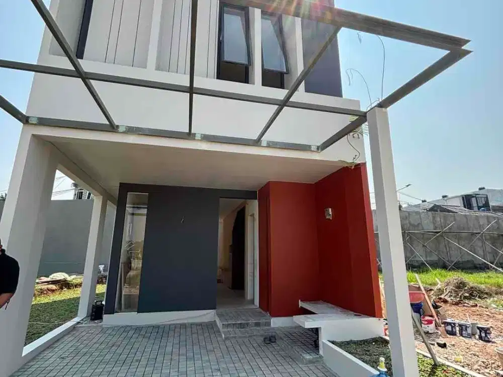 Dijual Rumah baru 2 lt 5 x 10 m2 di Cluster terbaru di Karang Tengah ada 2 kt 2 km unfurnished, bonus kanopi, 2 ac, 2 cctv, Ayo survey segera yuk!!