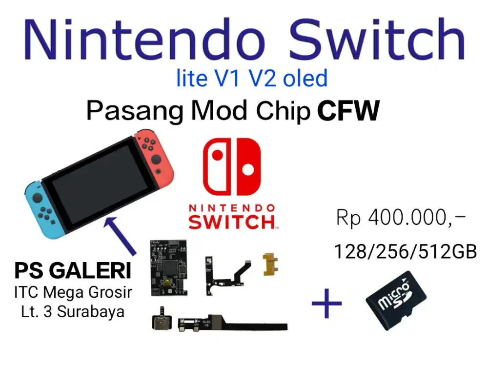 Jasa pasang IC CFW Nintendo Switch