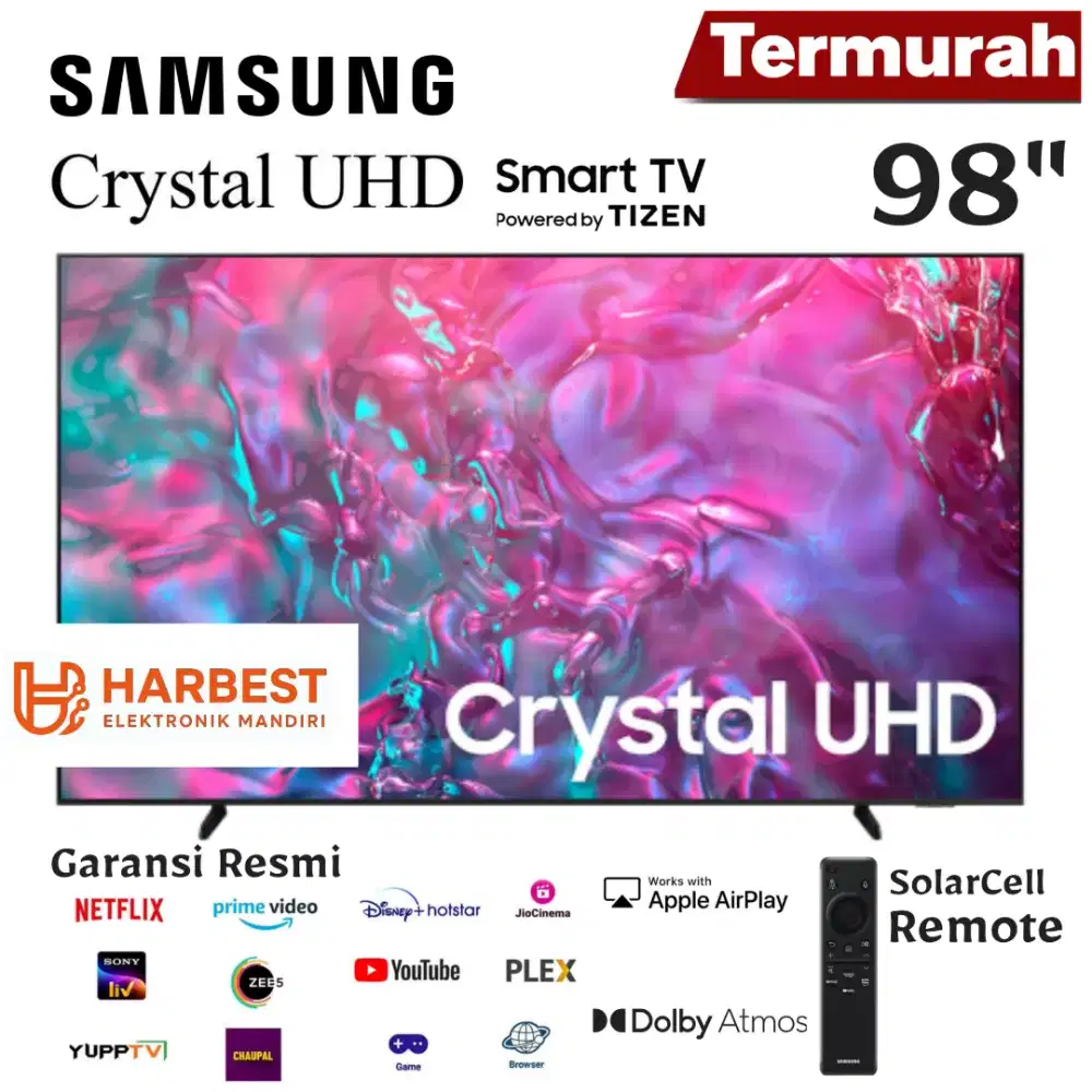SAMSUNG Crystal 4K UHD 98 Smart TV TizenOS 98DU9000 Dolby HDR10+
