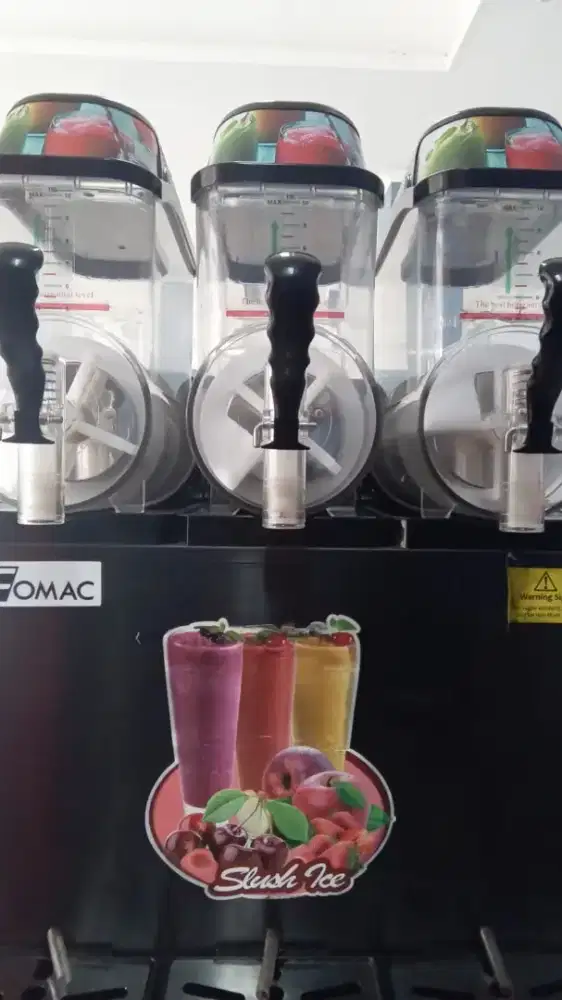 Mesin slushy pembuat es salju fomac 3 tabung