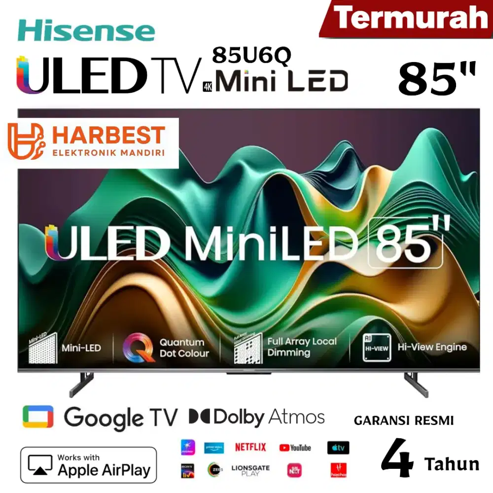HISENSE U6Q Series 85U6Q QLED 85 Inch Mini LED DolbyAtmos VRR 144Hz