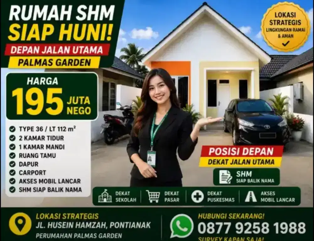 RUMAH SHM MURAH PALMAS GARDEN BLOK DEPAN JLHUSEIN HAMZAH