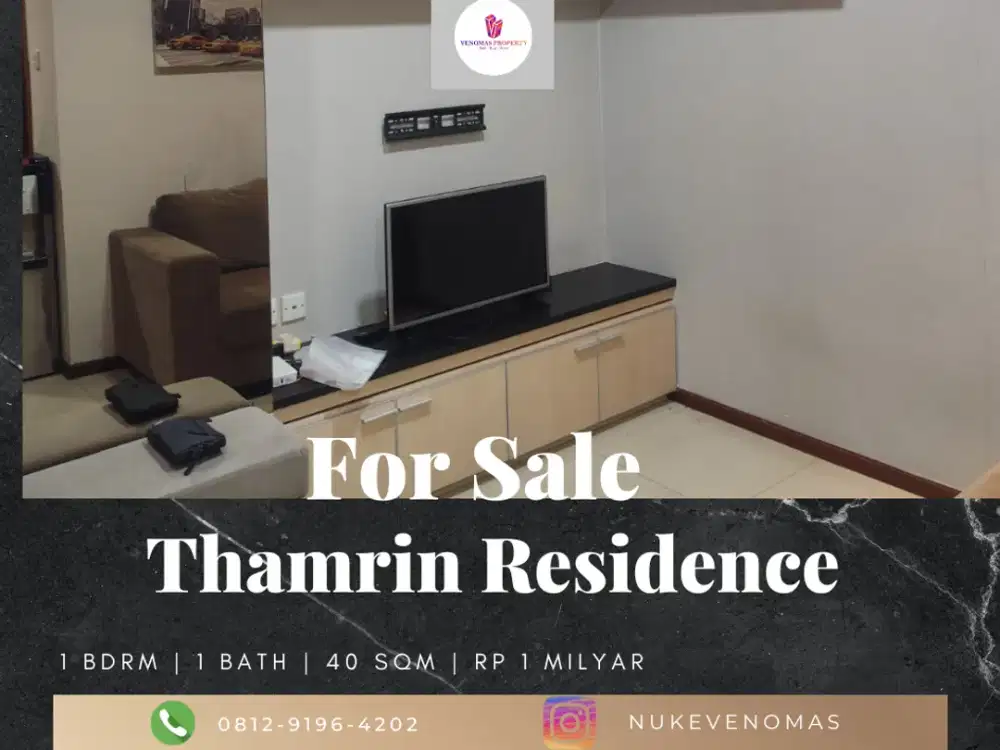 Dijual Apartement Thamrin Residence 1BR Full Furnished Tower B