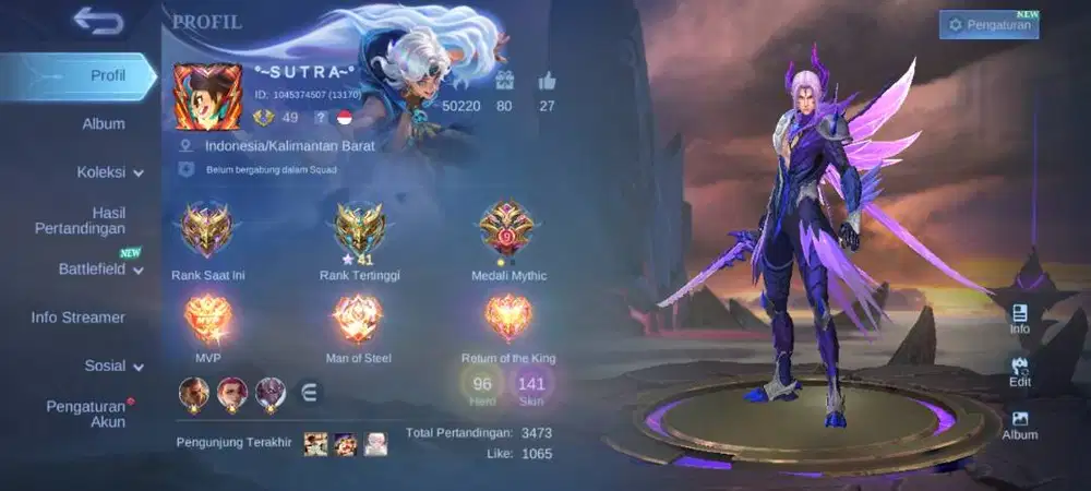 Jual akun MOBILE LEGENDS