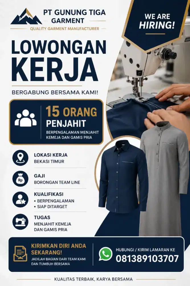 Loker penjahit garmen