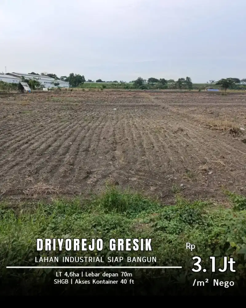 Jarang ada kavling industri komersial driyorejo gresik