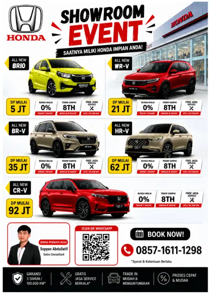 ALL NEW HONDA BRIO S, E, E SE