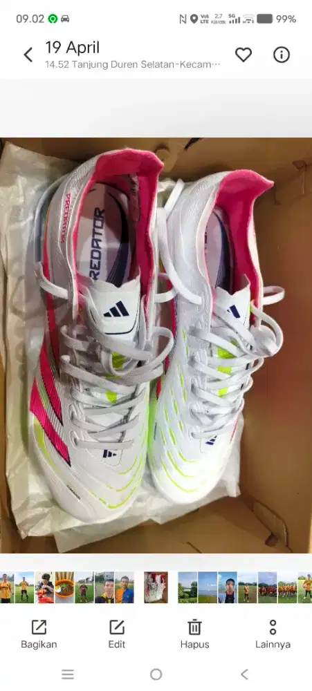Sepatu bola second baru pakai beberapa kali, Adidas Predator 25.