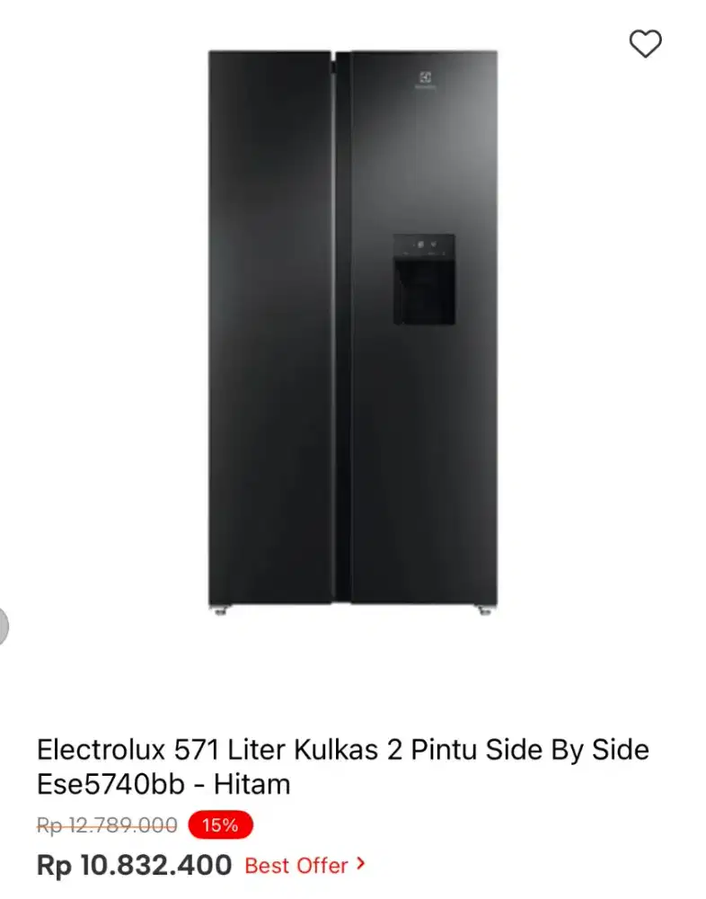 KULKAS SBS ELECTROLUX ESE570BB 571LTR