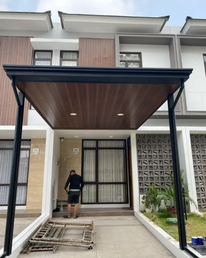 Kanopi besi hollow galvanis paket komplit