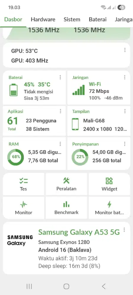 Saya mau jual hp samsung galaxy a53 5g