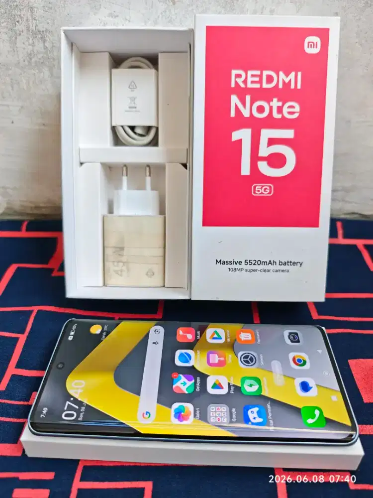 Redmi Note 15 5G 8/256 Fullset ori segel mulus istimewa