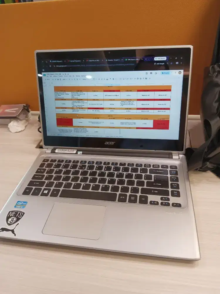 Laptop Acer V5 Touchscreen, Ram 4gb/ SSD 128gb, normal lancar