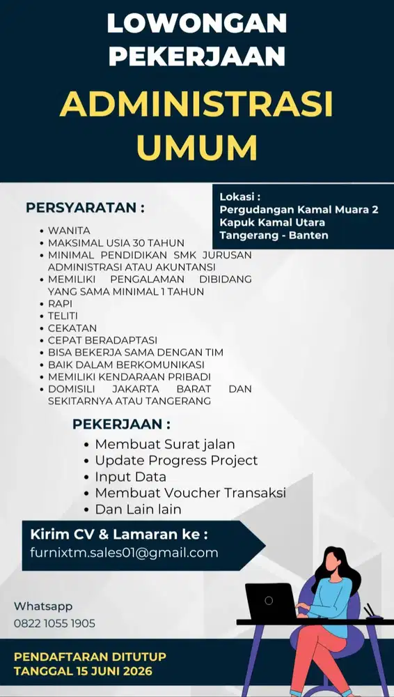 LOWONGAN KE RJA ADMINISTRASI UMUM