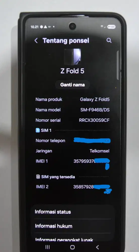 Samsung Z Fold 5 Hitam 12/256