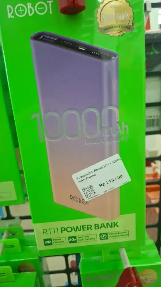 Power benk robot RT11,10000mAh ungu