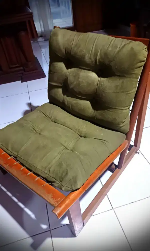 Kursi bahan kayu santai Bantalan Duduk dan Sandaran empuk