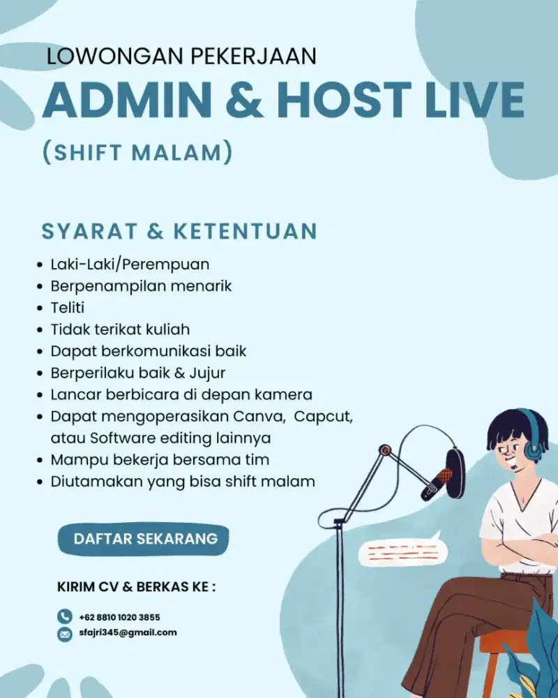 Admin dan Host live Malam