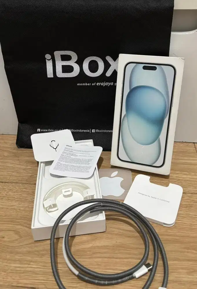 Iphone 15 plus 128GB BH 100% Ibox garansi on warna blue