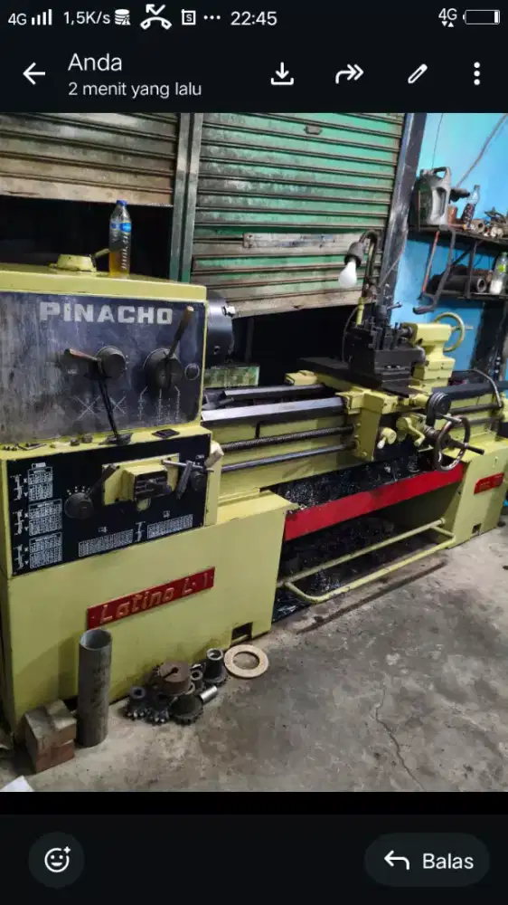 Mesin bubut pinacho 1.6 m