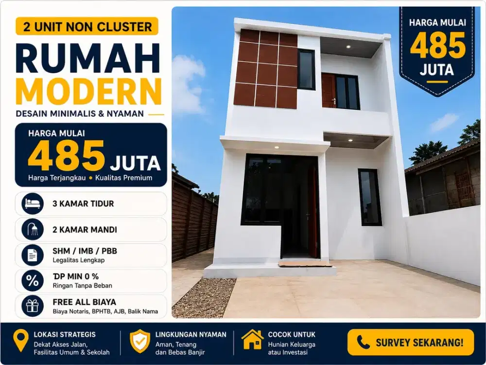 Hunian New KPR 2 Lantai - SHM - Dekat Puskesmas Sukamaju Baru Cimanggis Depok
