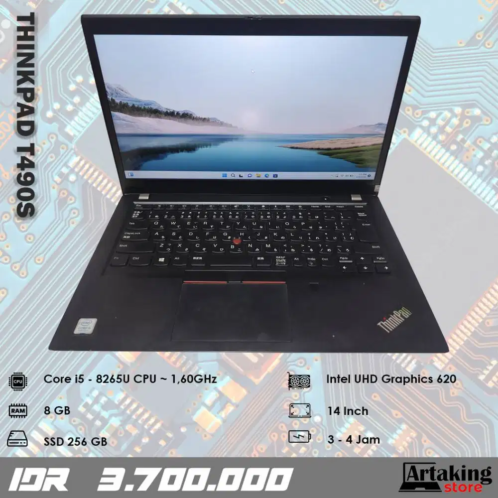 Lenovo Thinkpad T490s - Core i5 - Gen 8 th - SSD 256 GB