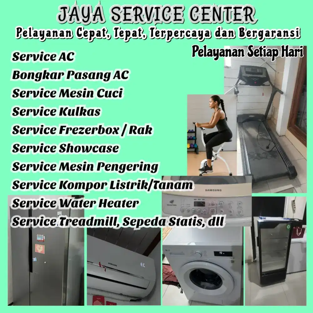 Service Kulkas Frezer Bongkar Pasang AC Servis AC Mesin Cuci Treadmill