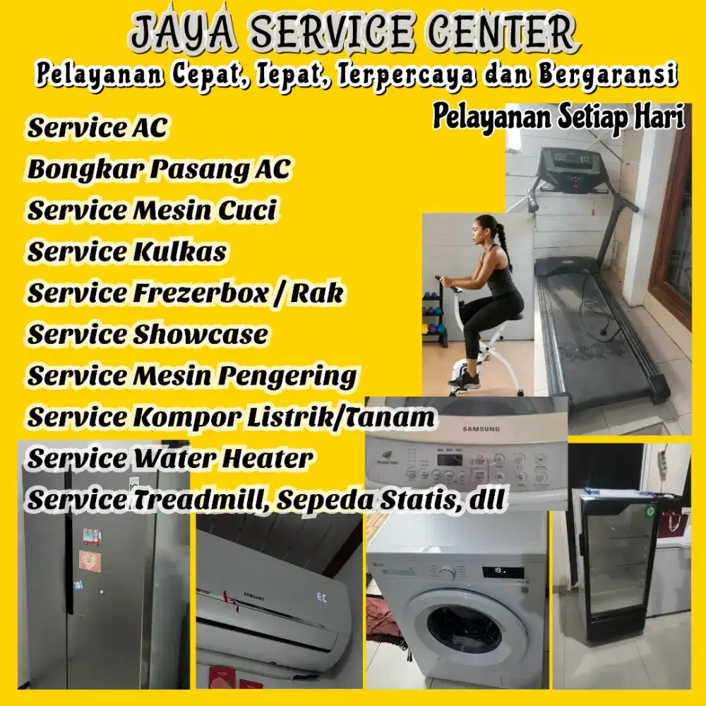 Service Mesin cuci AC Kulkas Bongkar Pasang AC Servis Treadmill Frezer