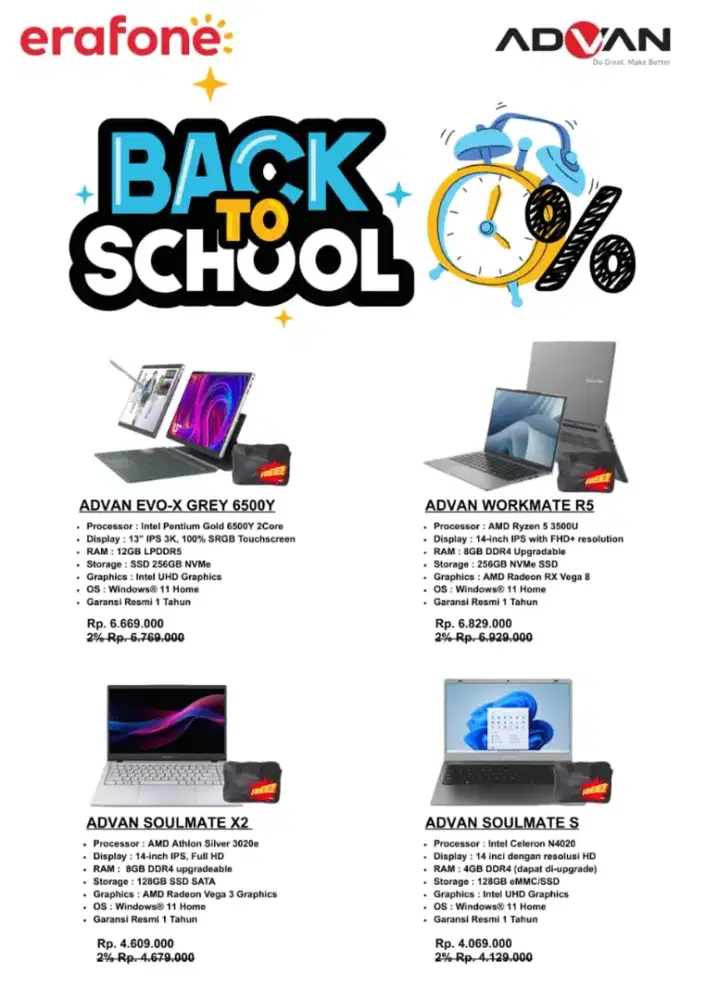 Laptop Advan, Lenovo, Asus, HP, Acer || Cicilan Bisa Tanpa DP
