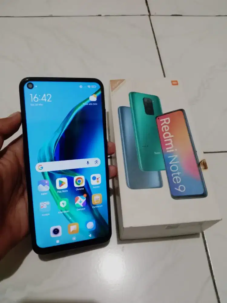 redmi note 9 ram 4/64 h+dus minus sidik jari smaa wifi only 600