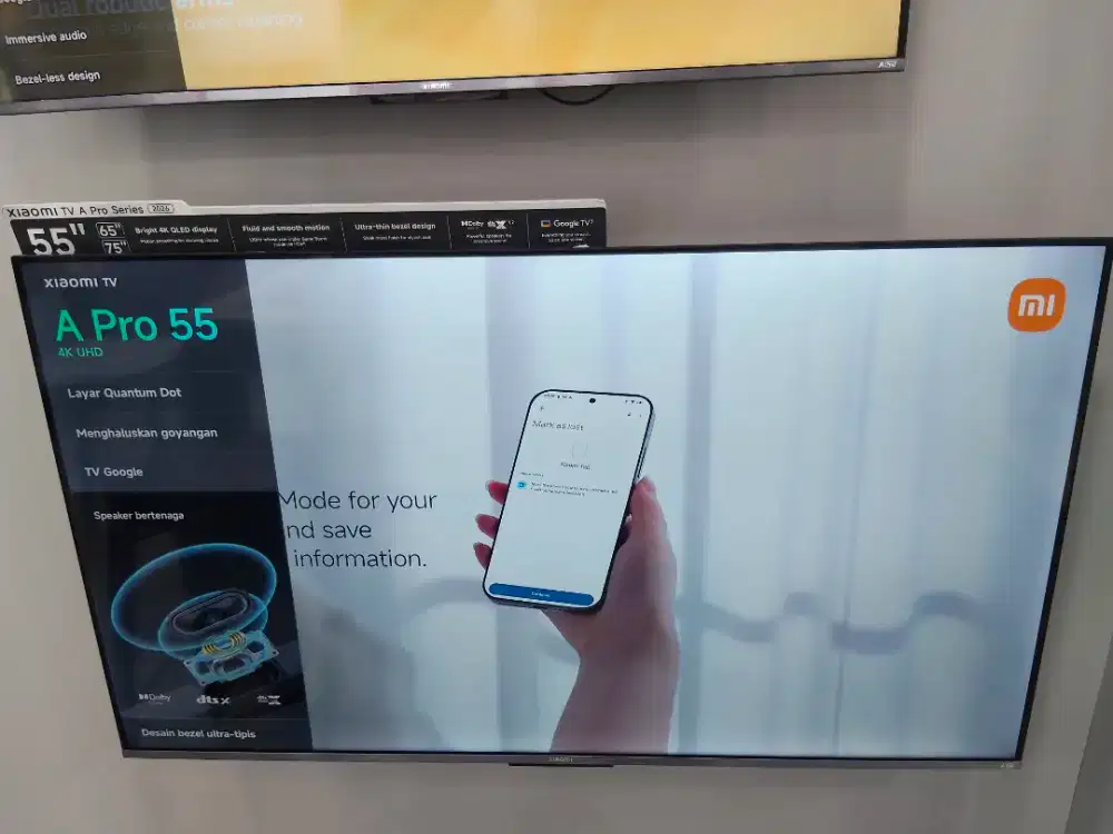 Xiaomi Google tv 4k layar Qlead ready semua ukuran Kredit juga bisa