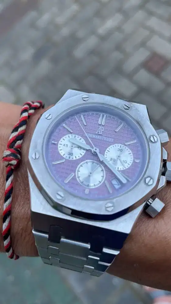 Jam audemars piguet premium chrono leo messi jumbo size salmon waffle