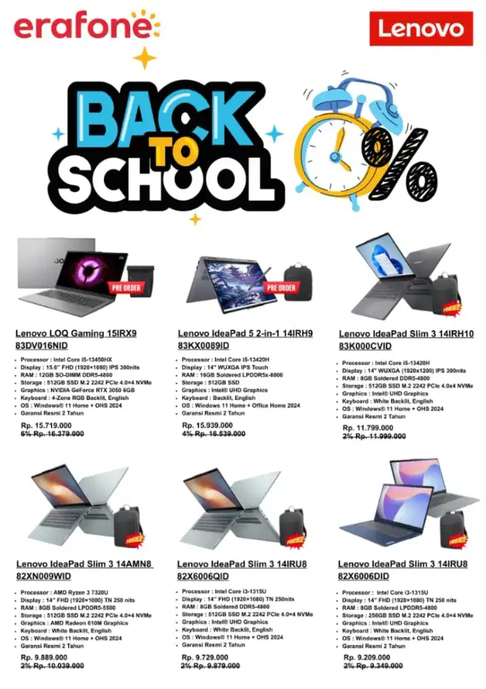 Laptop Lenovo, Asus, HP, Acer, Advan || Cicilan Bisa Tanpa DP