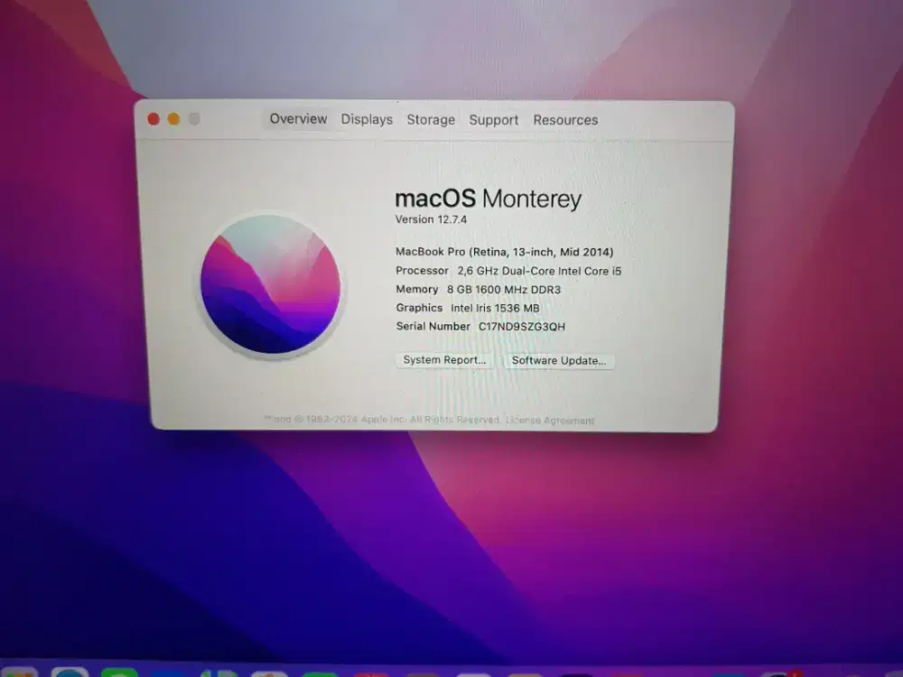 Macbook pro 2014 Fullset dus