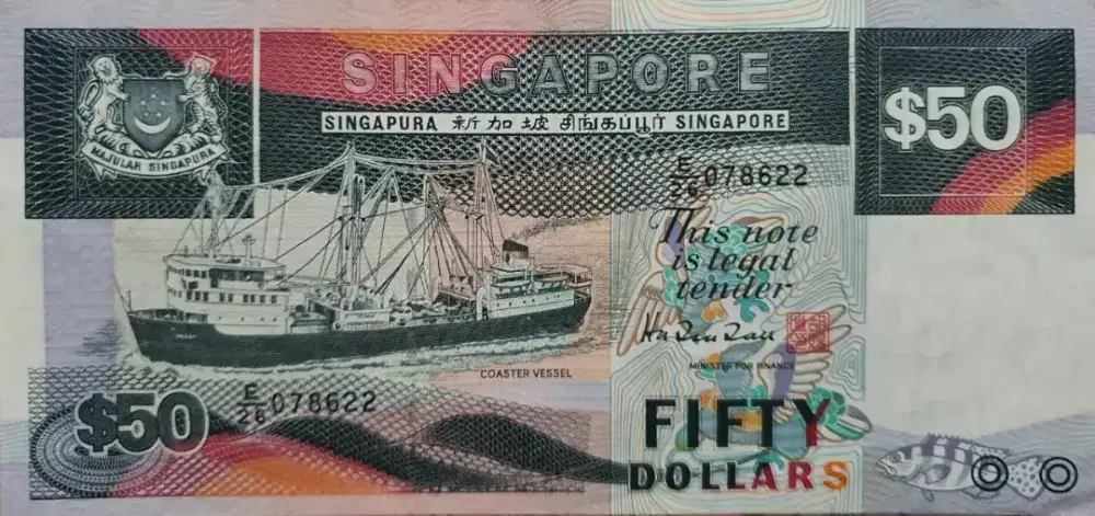 Dijual.kolektor uang SGD lama 50 dan 100 SGD