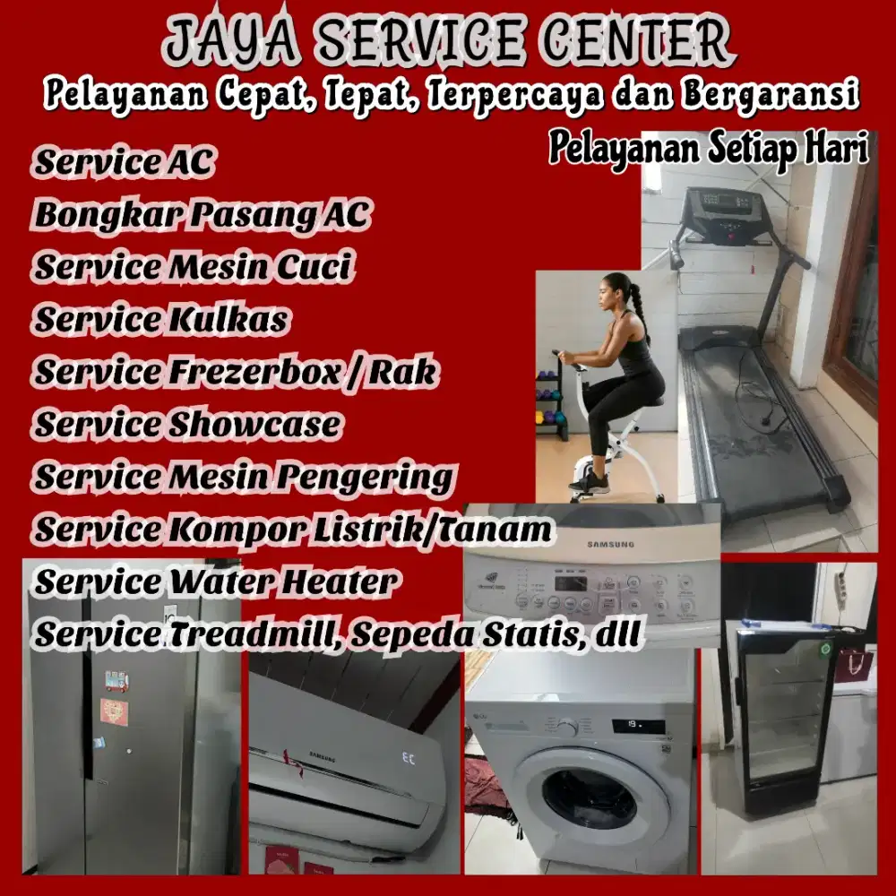 Service Mesin Cuci Kulkas AC Servis Frezer Treadmill Bongkar Pasang AC