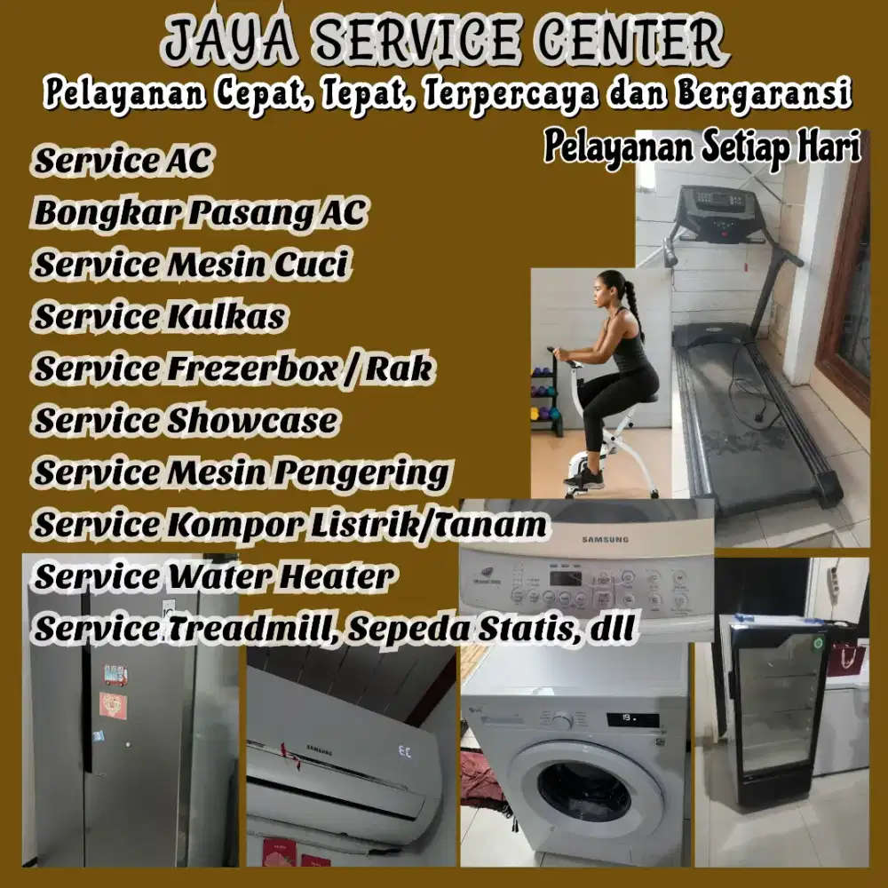 Service AC Kulkas Frezer Bongkar Pasang AC Servis Mesin Cuci Treadmill