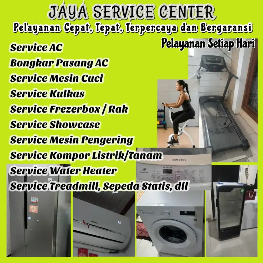 Service Mesin Cuci AC Kulkas Frezer Servis Treadmill Bongkar Pasang AC