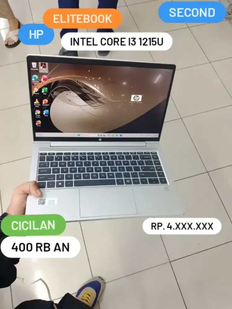 Laptop HP Elitebook G9 Intel Core i3 1215u Ram 8GB SSD 256 Cash Kredit
