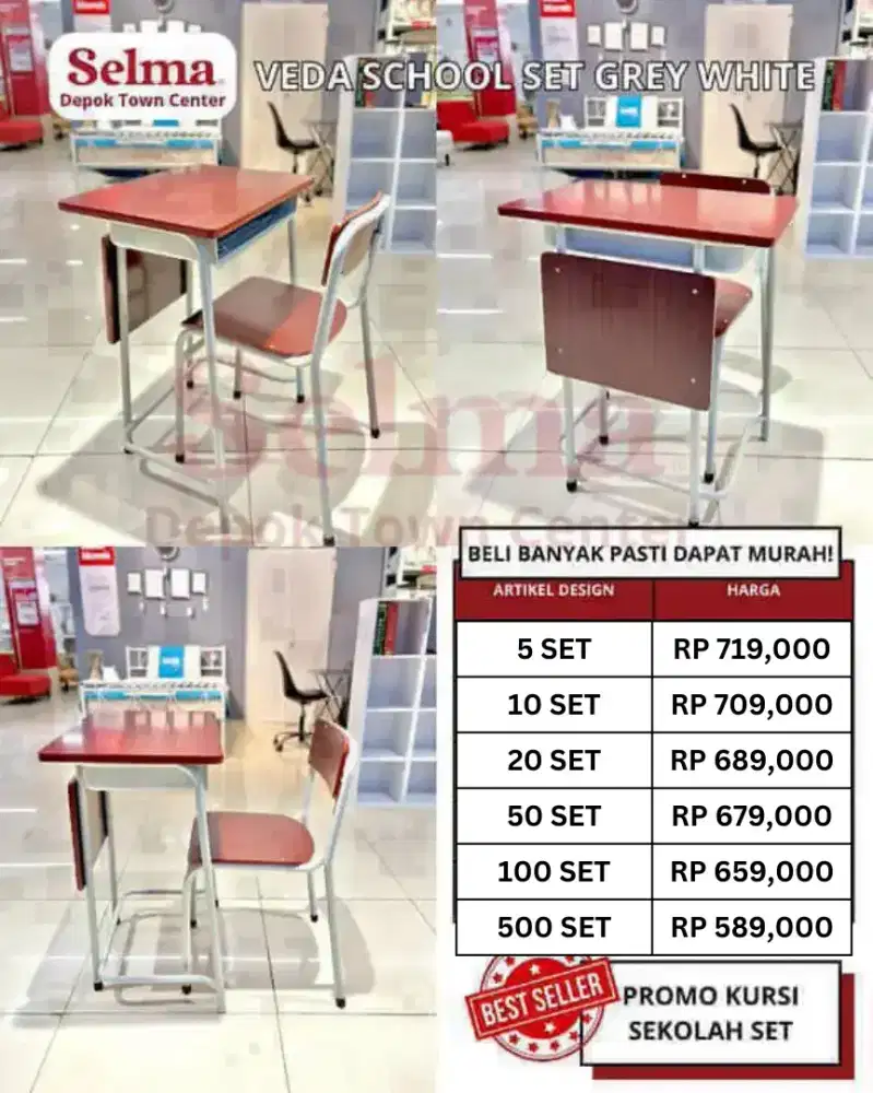 Set meja kursi belajar sekolah